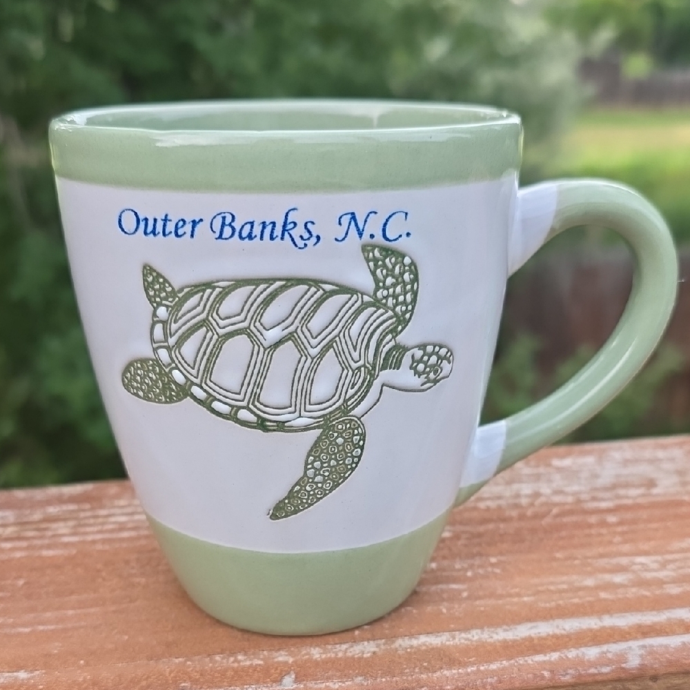 Green and White Turtle Mug